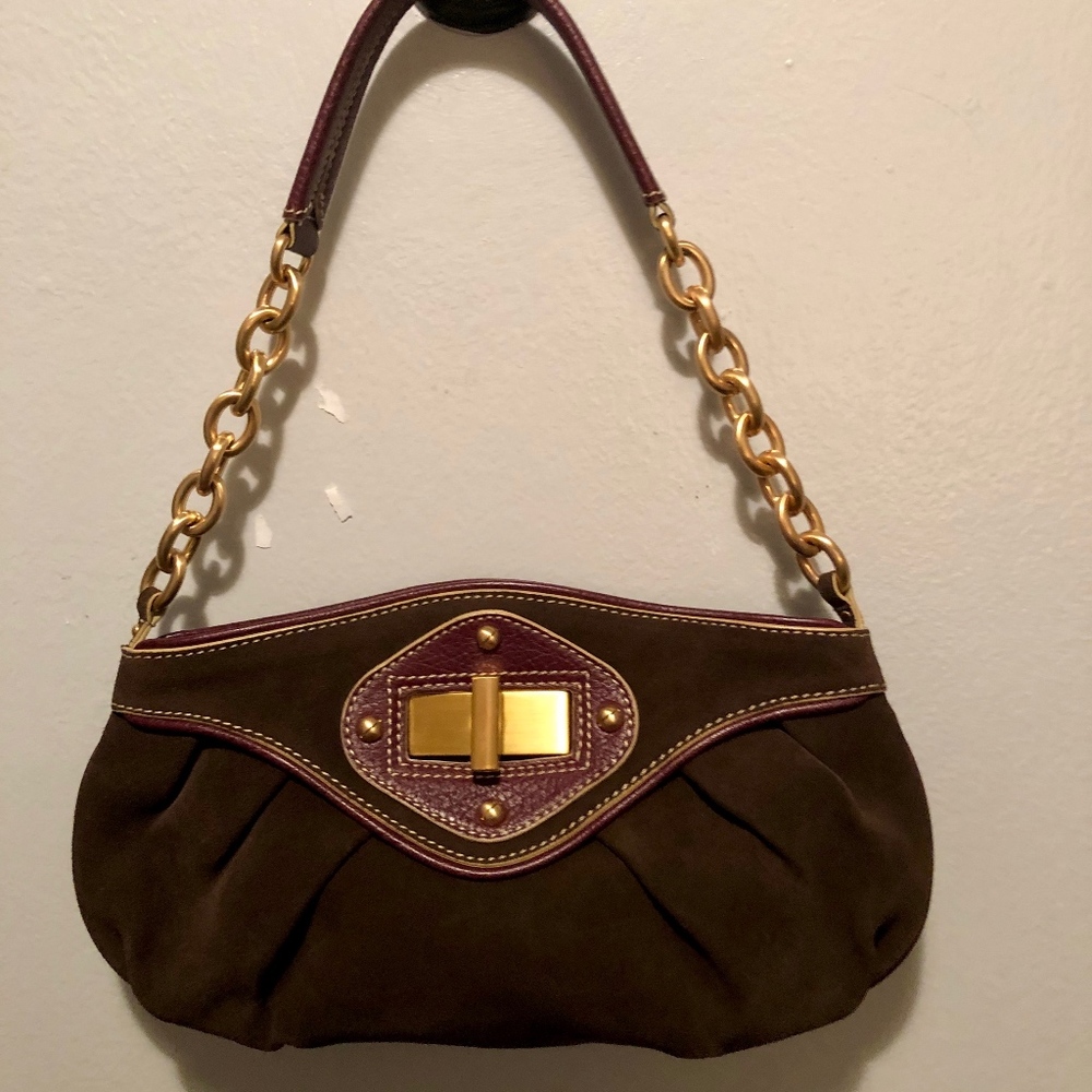 MAXX New York Chocolate Brown Suede Handbag